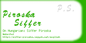 piroska siffer business card